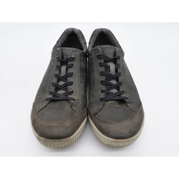 Ecco Golf Shoes Mens 12 Gray Leather Perforated Spikeless Lace Up Low Top - Picture 7 of 12